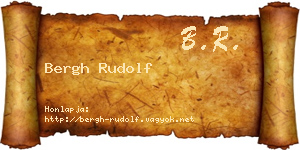Bergh Rudolf névjegykártya